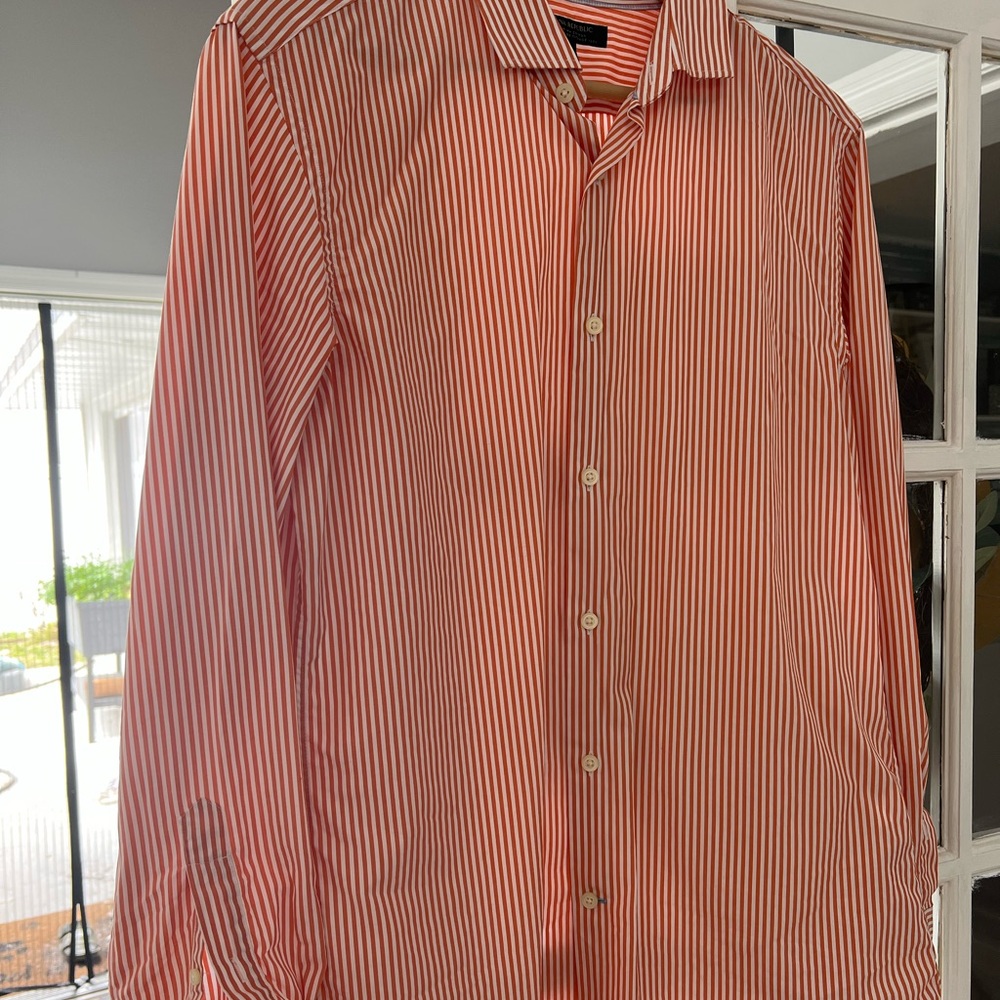 Banana Republic Mens Grant Fit Orange Stripes